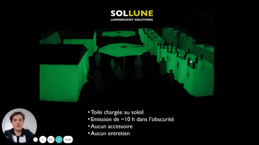 Innovation: des toiles phosphorescentes pour assurer la sécurité des populations